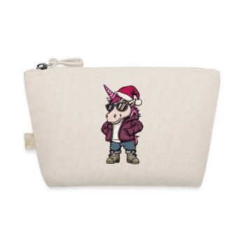 Unicorn Christmas Winter - Organic Pouch - nature - Front