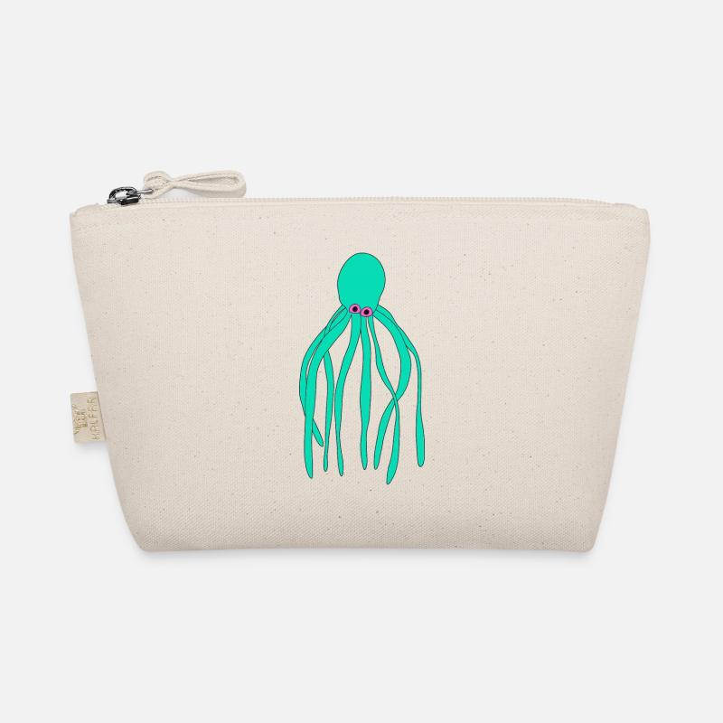 Turquoise Octopus Pop Art Print Organic Pouch