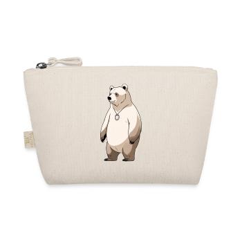 Polar Bear Cartoon Necklace - Organic Pouch - nature - Front