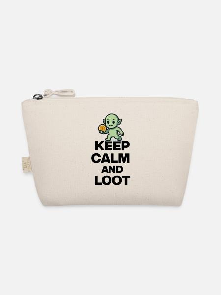 KEEP CALM AND LOOT, GOBLIN GOLD! GAMER NERD PARTY - Organic Pouch - nature - Front