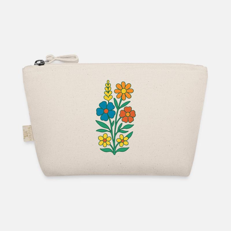 Frühlingsblumen Farbenfroh - Bio-Täschchen - Natur