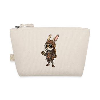 Bunny Explorer Steampunk Compass Retro - Organic Pouch - nature - Front