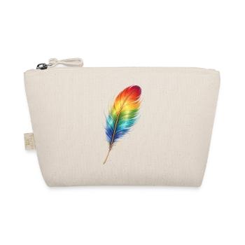 Design Bohème arc-en-ciel en plumes colorées - Trousse biologique - nature - Devant