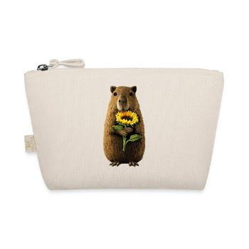 Beaver with Sunflower - Organic Pouch - nature - Front