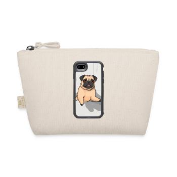 Pug Cartoon on Smartphone Case - Organic Pouch - nature - Front