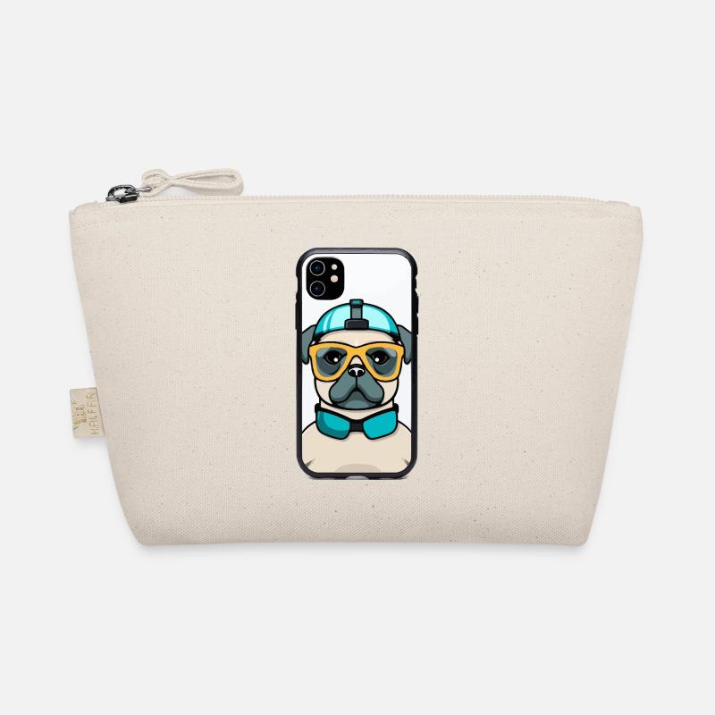 Pug mit Schnorchel und Brille Bio-Täschchen