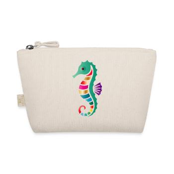 Colorful Seahorse | Maritime art motif - Organic Pouch - nature - Front