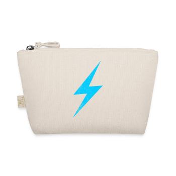 Neonblitz Blau Lightning Motiv - Bio-Täschchen - Natur - Vorne
