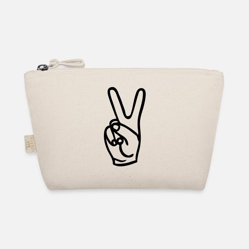 Friede "Peace-Zeichen" zwei Finger Bio-Täschchen
