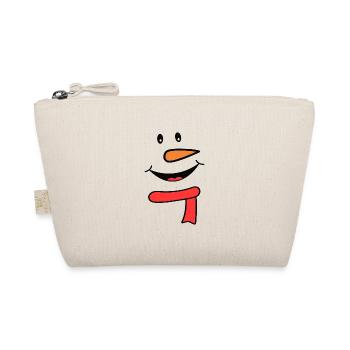 Snowman face with scarf - Organic Pouch - nature - Front