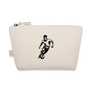 Fast soccer player with ball in attack - Organic Pouch - nature - Front