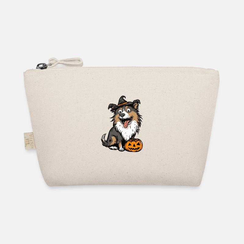 Border Collie Dog Halloween Comic Funny Organic Pouch