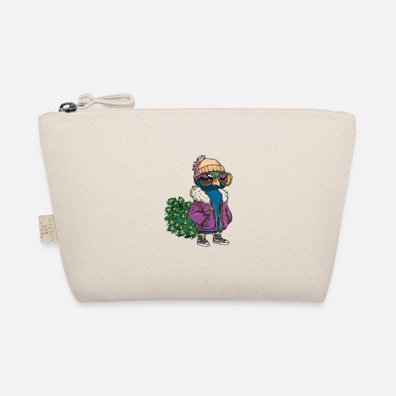 Peacock Bird Cool Comic Organic Pouch