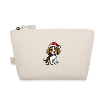 Beagle Hund Weihnachten - Bio-Täschchen - Natur - Vorne