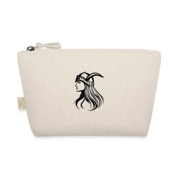 Viking Warrior Woman Head - Organic Pouch - nature - Front