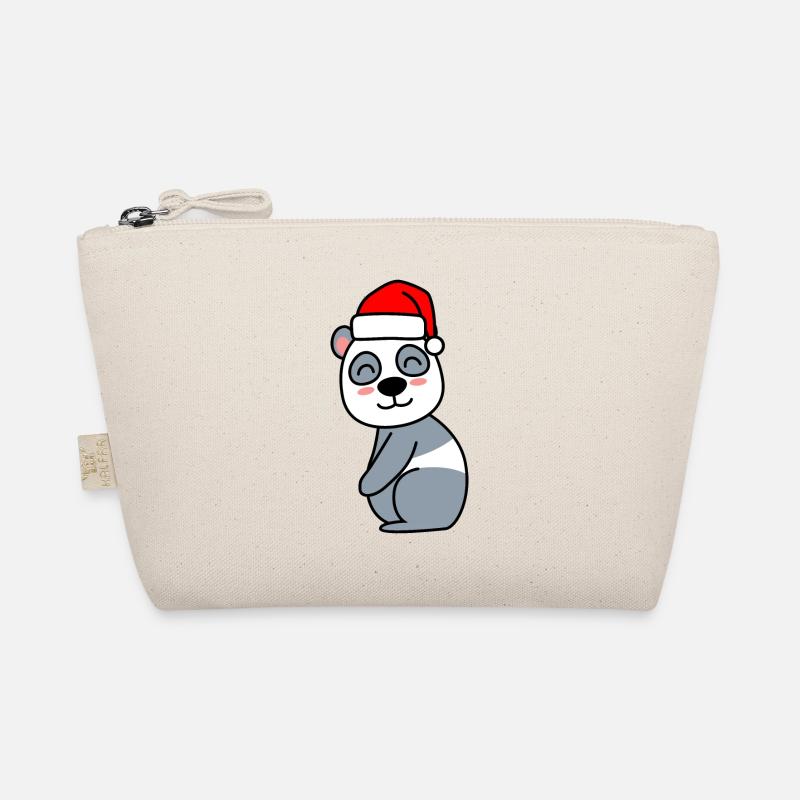 Panda Comic Weihnachten Xmas - Bio-Täschchen - Natur