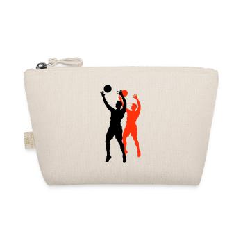 Volleyball Spieler Silhouette - Bio-Täschchen - Natur - Vorne