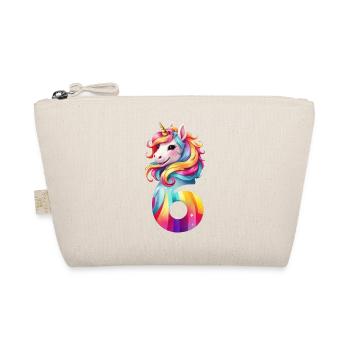 6. GEBURTSTAG EINHORN - Bio-Täschchen - Natur - Vorne