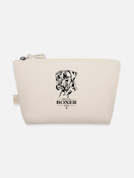 Boxer Dad Hund Hunde Hundesport Wilsigns - Bio-Täschchen - Natur - Vorne