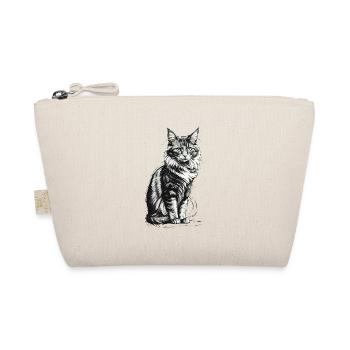 Edle Katze sitzend - Bio-Täschchen - Natur - Vorne