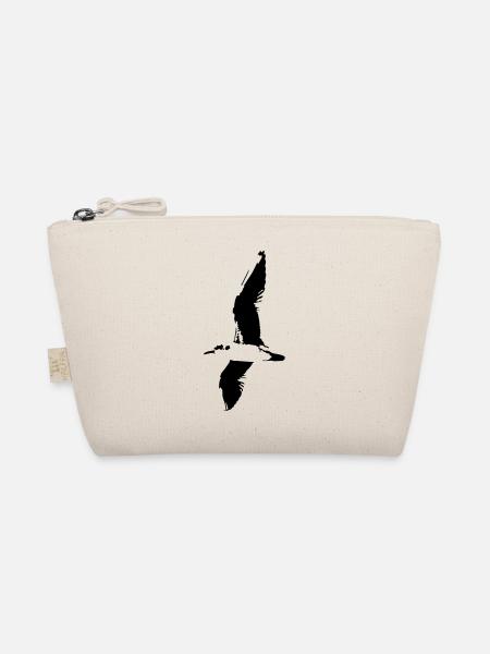 Möwe, Silhouette -T-Shirt - Bio-Täschchen - Natur