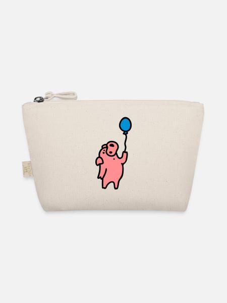 Pig + air balloon 3 - Organic Pouch - nature - Front
