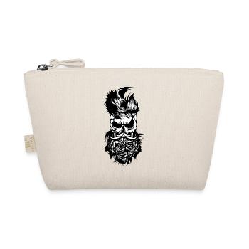 tete de mort hipster skull barbu barbe moustache m - Trousse biologique - nature - Devant