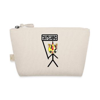 Lustiges Strichmännchen, Fußball Fan , Deutschland - Bio-Täschchen - Natur - Vorne