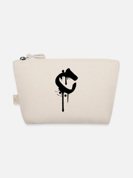 c graffiti tropfen farbklex blut spray 1 - Bio-Täschchen - Natur - Vorne