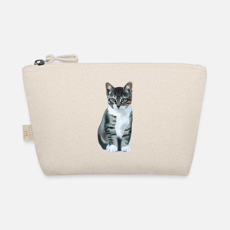 gray cat Organic Pouch