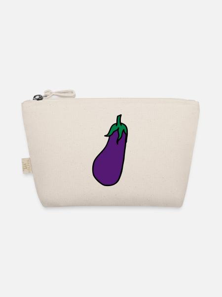 Aubergine Eggplant - Bio-Täschchen - Natur - Vorne