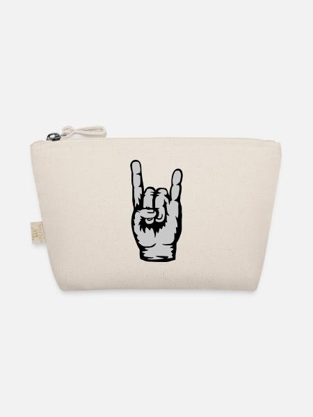 Handzeichen Heavy Metal Logo - Bio-Täschchen - Natur - Vorne