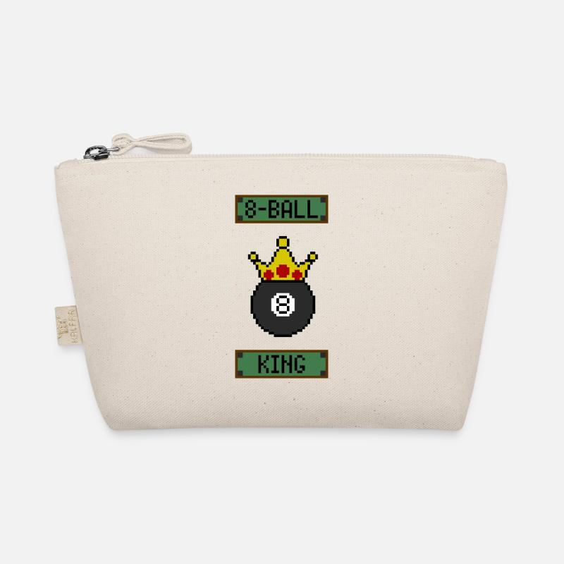 Retro 8-Bit 8-Ball King - Organic Pouch - nature