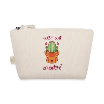 Kaktus Humor Wer Will Knuddeln Geschenkidee - Bio-Täschchen - Natur - Vorne