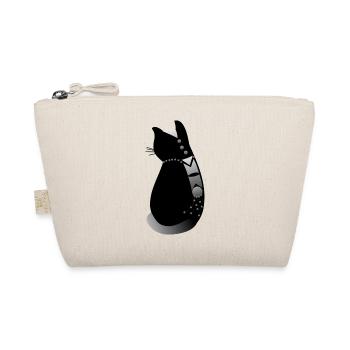 Chat noir tendre et décoré - Trousse biologique - nature - Devant