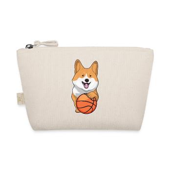 Corgi Basketballspieler Basketball - Bio-Täschchen - Natur - Vorne