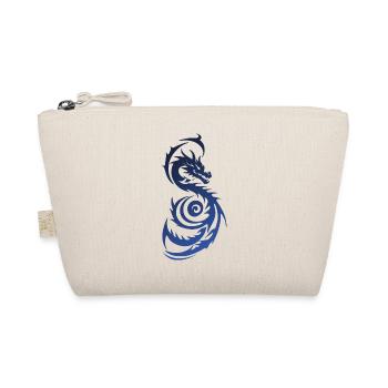 Blauer Tribal Fantasy Drache - Bio-Täschchen - Natur - Vorne