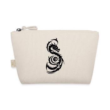 Black Tribal Fantasy Dragon - Organic Pouch - nature - Front