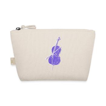 "Cello", Boho Line Art Design, Series "Music" - Organic Pouch - nature - Front