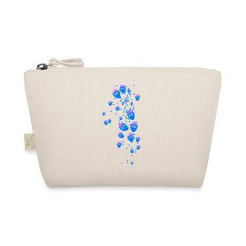 Strawberries,Strawberry,Pattern,Hearts, Blue - Organic Pouch - nature - Front