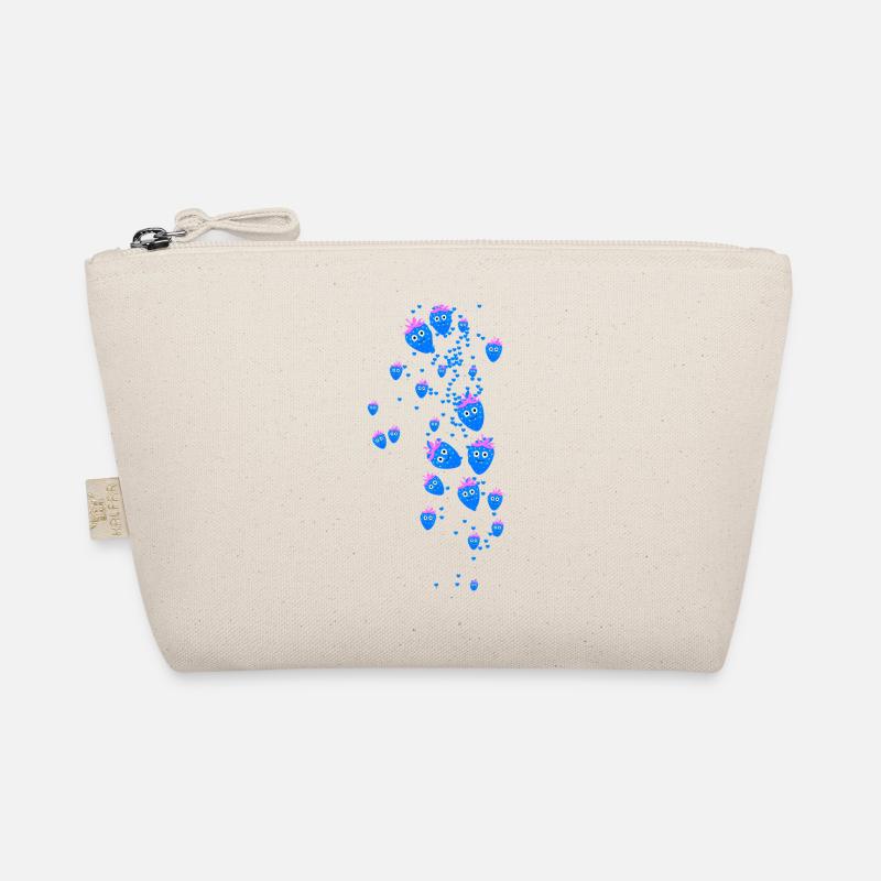 Strawberries,Strawberry,Pattern,Hearts, Blue Organic Pouch