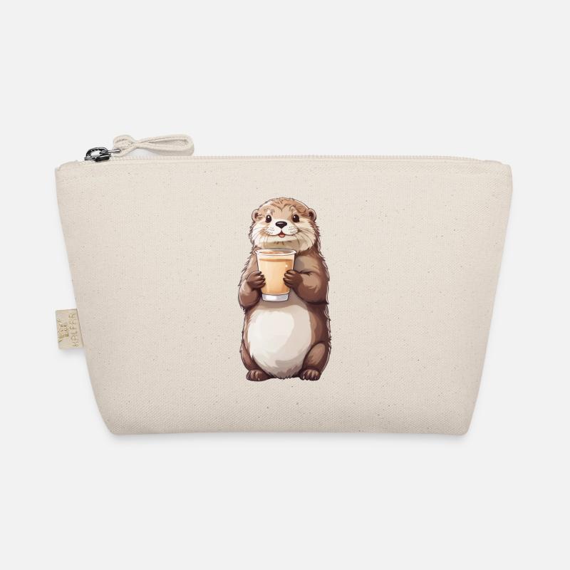 Otter Milchkaffee Liebhaber Kaffee Design - Bio-Täschchen - Natur