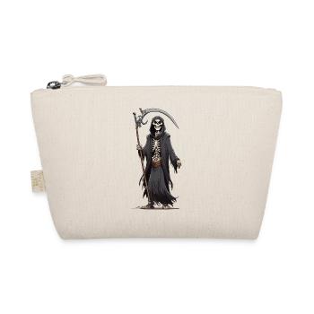 Cartoon Grim Reaper Halloween Bone Skeleton - Organic Pouch - nature - Front