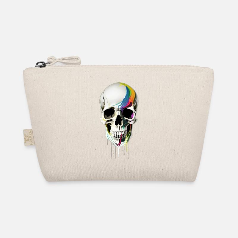 Skull with paint running down it Organic Pouch