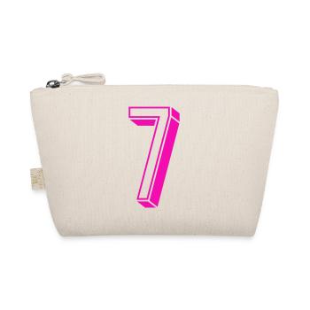 Zahl sieben - Nummer 7 pink Mädchen Trikotnummer - Bio-Täschchen - Natur - Vorne