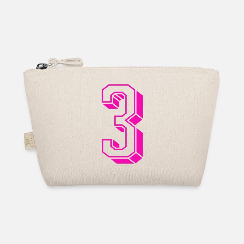 Zahl drei - Nummer 3 pink Mädchen Trikotnummer Bio-Täschchen