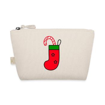 christmas sock with candy cane - Organic Pouch - nature - Front