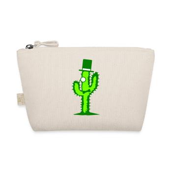 Cool Cactus Sir Genteman Mr. Top Hat Monocle - Organic Pouch - nature - Front
