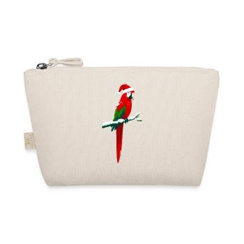 Weihnachtlicher Ara - Bio-Täschchen - Natur - Vorne