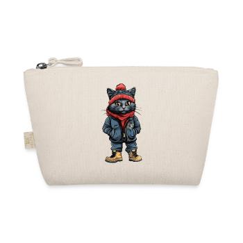 Cat Winter Fashion - Organic Pouch - nature - Front